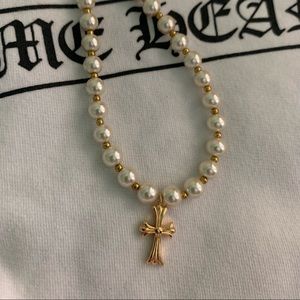 Chrome hearts initiation pearls necklace